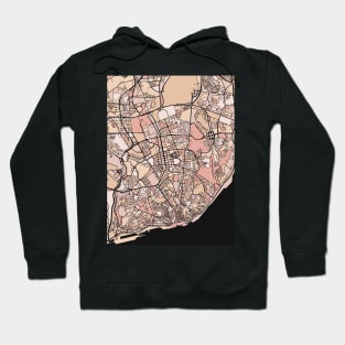 Lisbon Map Pattern in Soft Pink Pastels Hoodie